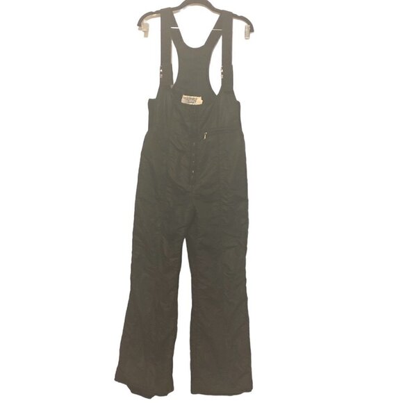 VINTAGE SWING WEST Overall Women's Size 12 Black Snow Bib Pants Winter Vintage - Picture 13 of 13